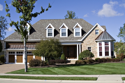 Beautiful lawn in front of house
